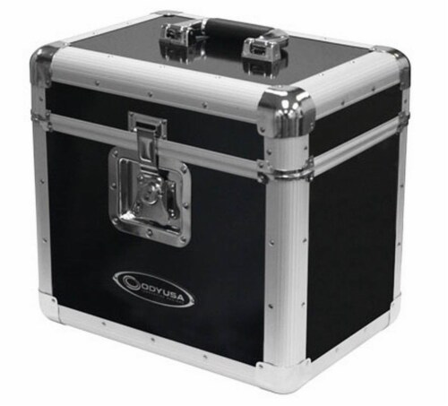 Odyssey KROM Series Record Utility Case for 70 12  Vinyl Records & LPs, Silver Perspective: bottom