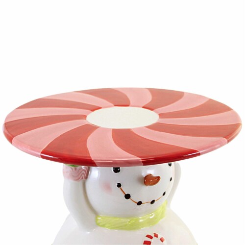 Tabletop Sweet Treat Snowman Server S/2 Peppermint Cake Stand Chip Dip 2929303 Perspective: bottom