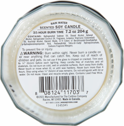 Mrs. Meyers Clean Day® Rain Water Soy Candle Perspective: bottom