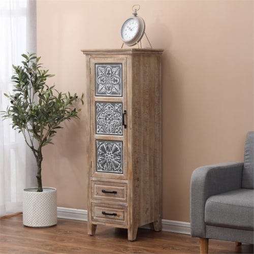 Metal and wood tall tower cabinet hotsell