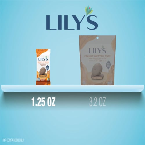 LILY'S Milk Chocolate Style Peanut Butter Cups No Sugar Added Sweets Pack Perspective: bottom