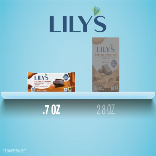 LILY'S Salted Caramel Milk Chocolate Style No Added Sugar Sweets Bar Perspective: bottom
