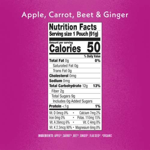 Once Upon a Farm™ Apple Carrot Beet and Ginger with Flax Seed Organic Baby Food Pouch Perspective: bottom
