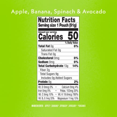 Once Upon a Farm™ 2nd Stage Apple Banana Spinach and Avocado Organic Baby Food Pouch Perspective: bottom