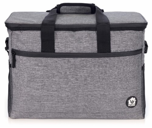 VP Home Heather Gray 48 Can Large Collapsible Insulated Cooler Bag Perspective: bottom