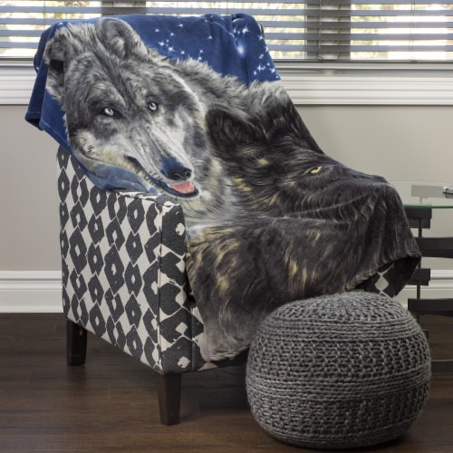 Wolf plush blanket clearance