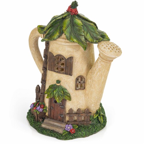 VP Home Watering Can Fairy Cottage LED Solar Light Decor, Flickering Garden Halloween Decor Perspective: bottom