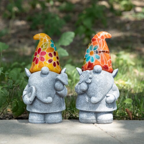 Solar gnomes garden lights discount