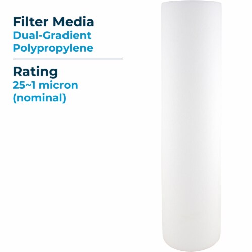 SpiroPure 20 x 4.5 Dual Gradient Polypropylene Water Filter, 1 Micron (6 Pack) Perspective: bottom
