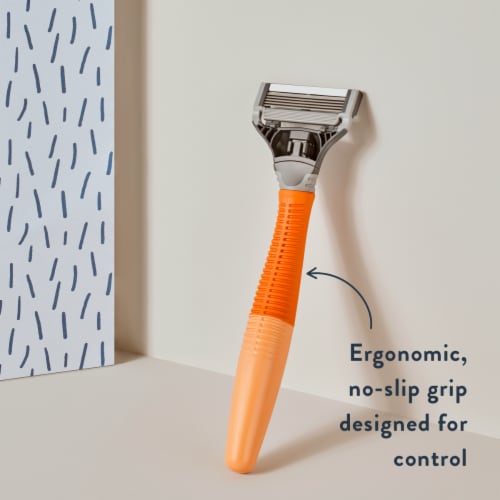Harry's Multipack Bright Orange Truman Handle + Refill Cartridges Perspective: bottom