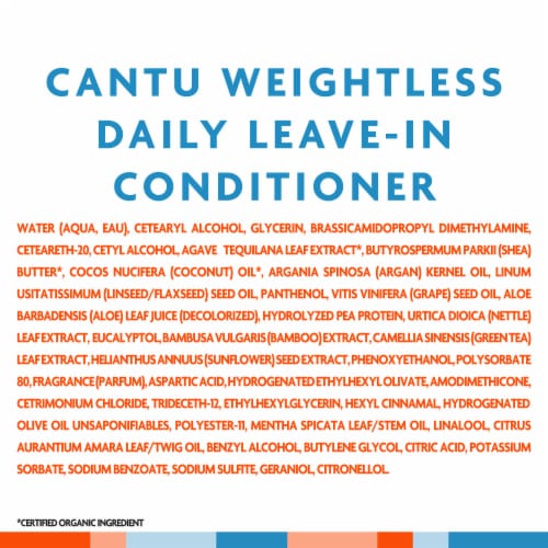 Cantu® Weightless 15+ Benefits Leave In Hair Treatment Perspective: bottom