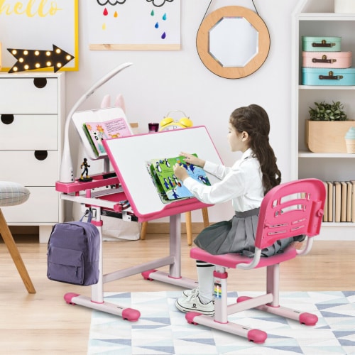 Kids desk and stool hot sale
