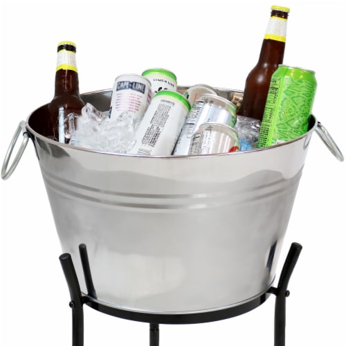 Sunnydaze Stainless Steel Ice Bucket Cooler with Stand and Tray, 30.5 Smith’s Food and Drug