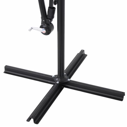 Sunnydaze 9.5 ft Cantilever Offset Patio Umbrella with Crank - Smoke Perspective: bottom