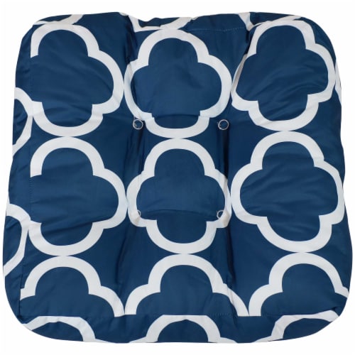 Sunnydaze Set of 2 Tufted Outdoor Seat Cushions - Blue