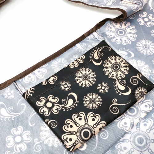 Wrapables Large Nylon Reusable Shopping Bag, Floral Deco Perspective: bottom