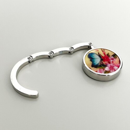 Wrapables Scenic Purse Hook Hanger, Foldable Handbag Table Hanger, Floral Butterfly Perspective: bottom