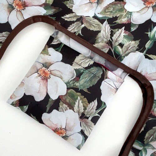 Wrapables JoliBag Collection Reusable Shopping Bag (Set of 2), White Pansies Perspective: bottom