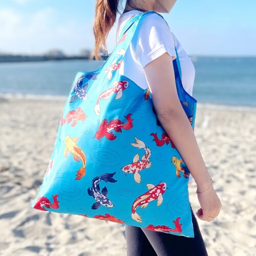 Wrapables AllyBag Collection Reusable Shopping Bag, Koi Fish Perspective: bottom