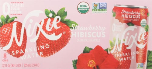 Nixie Strawberry Hibiscus Flavored Sparkling Water Cans Perspective: bottom