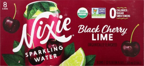 Nixie® Black Cherry Lime Flavored Sparkling Water Cans Perspective: bottom