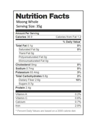 Aiva Moong Whole (Green Mung Bean) 4 lb Perspective: bottom