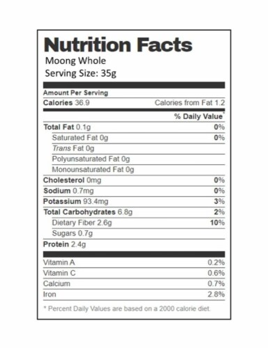 Aiva Moong Whole (Green Mung Bean) 4 lb Perspective: bottom