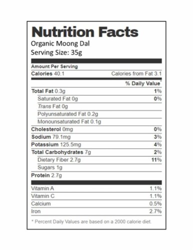 Aiva Organic Moong Dal (Organic Yellow Lentils) - Usda Certified 4 lb Perspective: bottom
