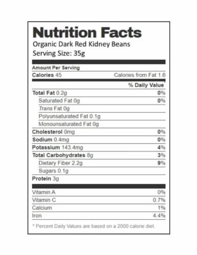 Aiva Organic Red Kidney beans- Usda Certified 2 lb Perspective: bottom