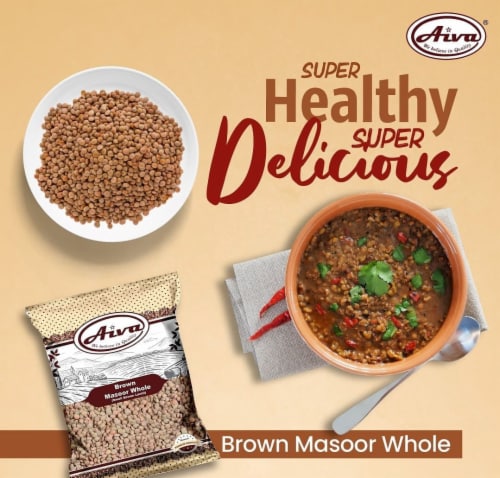 Aiva Masoor Whole Brown (Crimson Lentils) 2 lb Perspective: bottom