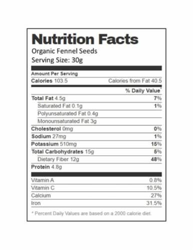 Aiva Organic Fennel Seeds 7 oz Perspective: bottom