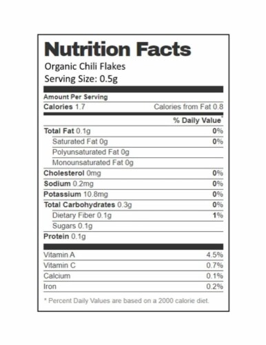 Aiva Organic Crushed Red Pepper (Chili Flakes) 7 oz Perspective: bottom