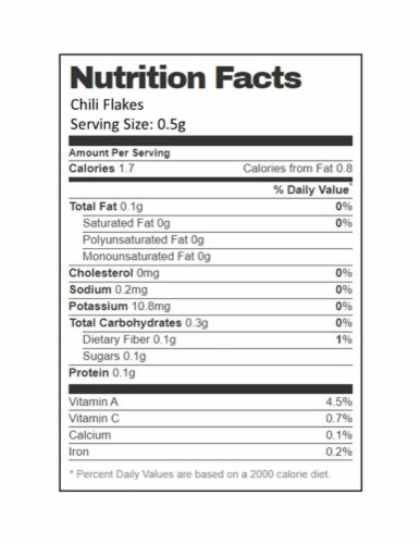 Aiva Crushed Red Pepper (chili flakes) 7 oz Perspective: bottom