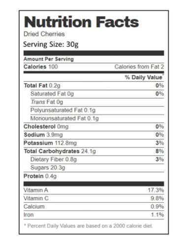 Aiva Dried Cherries 1 lb Perspective: bottom