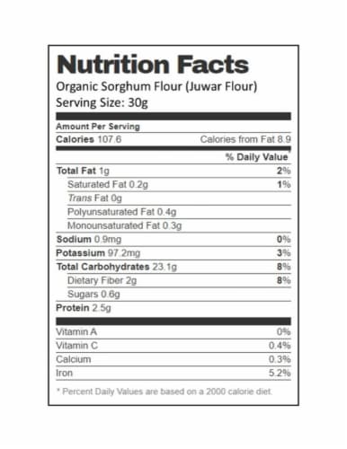 Aiva Organic Juwar Flour (Sorghum Flour) 2 lb Perspective: bottom