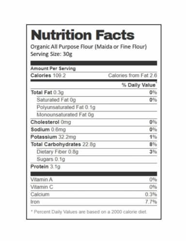 Aiva Organic All Purpose Flour (Maida) 2 lb Perspective: bottom