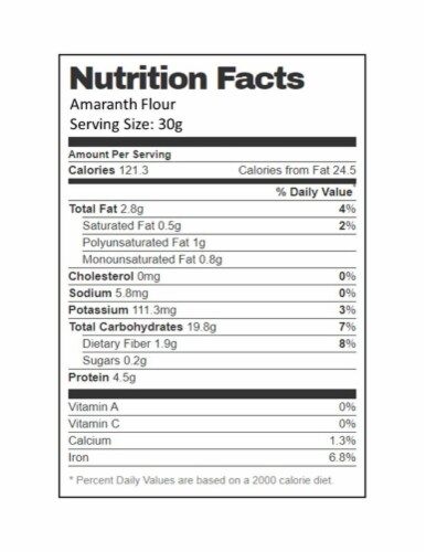 Aiva Organic Amaranth Flour | Rajgaro or Rajagro Flour 2 lb Perspective: bottom