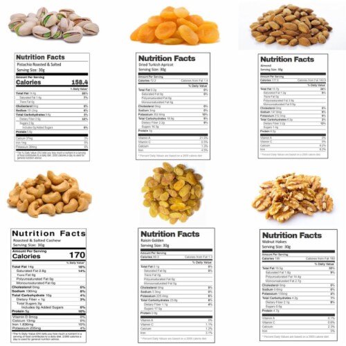 Aiva Holiday Nuts Gift Basket | Nut Mix Box | Fruit Nut Gift Box (1.8 lb) 1.8 LB Perspective: bottom