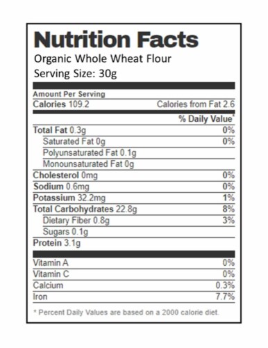 Aiva Organic Whole Wheat Flour Perspective: bottom
