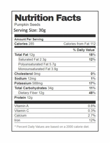 Aiva Raw Whole Pumpkin Seeds In Shell 1 LB Perspective: bottom