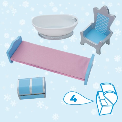 Teamson Kids Dreamland Castle Vanity Set with Chair and Accessories, White/Blue TD-12951F Perspective: bottom