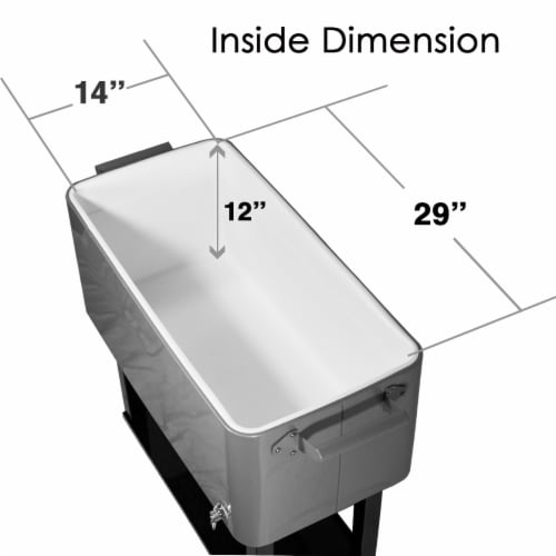 Home Aesthetics Grey 80 Qt Quart Rolling Cooler Ice Chest Beverage Bar for Patio Outdoor P Perspective: bottom