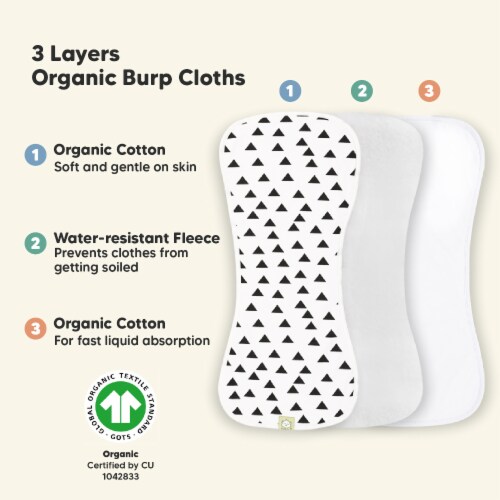 URBAN Organic Burp Cloths (Grayscape), 5 Kroger