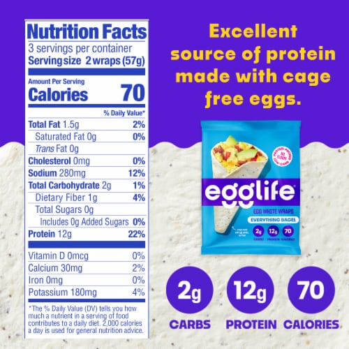 Egglife Everything Bagel Egg White Wraps Perspective: bottom