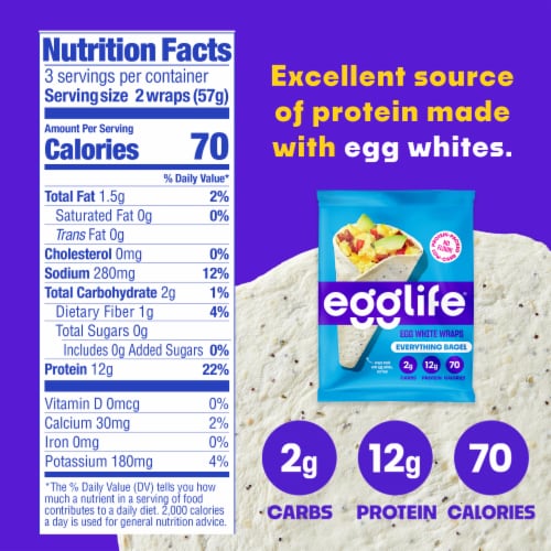 Egglife Everything Bagel Egg White Wraps Perspective: bottom
