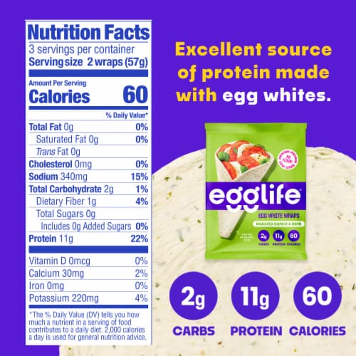 Egglife Roasted Garlic & Herb Egg White Wraps Perspective: bottom