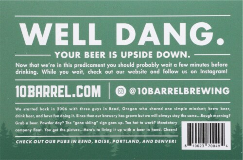 10 Barrel Brewing Rock Hop Cold IPA Beer Perspective: bottom