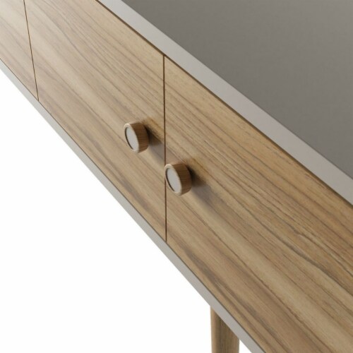 Theodore 60.0 Sideboard with 2 Shelves in Off White and Cinnamon Perspective: bottom
