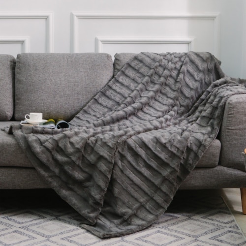 Cheer Collection Ultra Cozy & Soft Faux Fur Blanket - Assorted Colors and Sizes Perspective: bottom