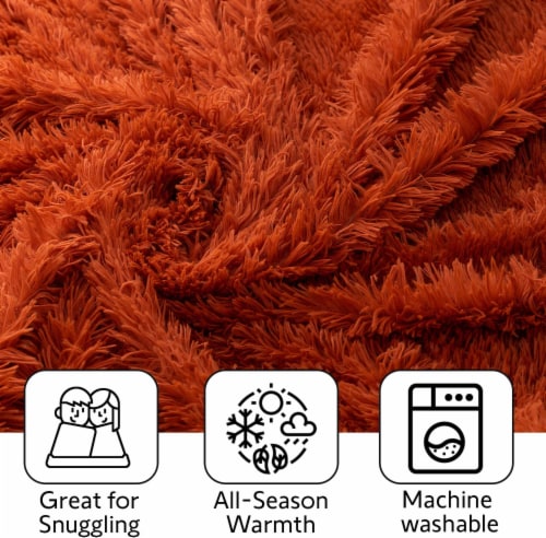 Cheer Collection Reversible Faux Fur Accent Throw Blanket Perspective: bottom